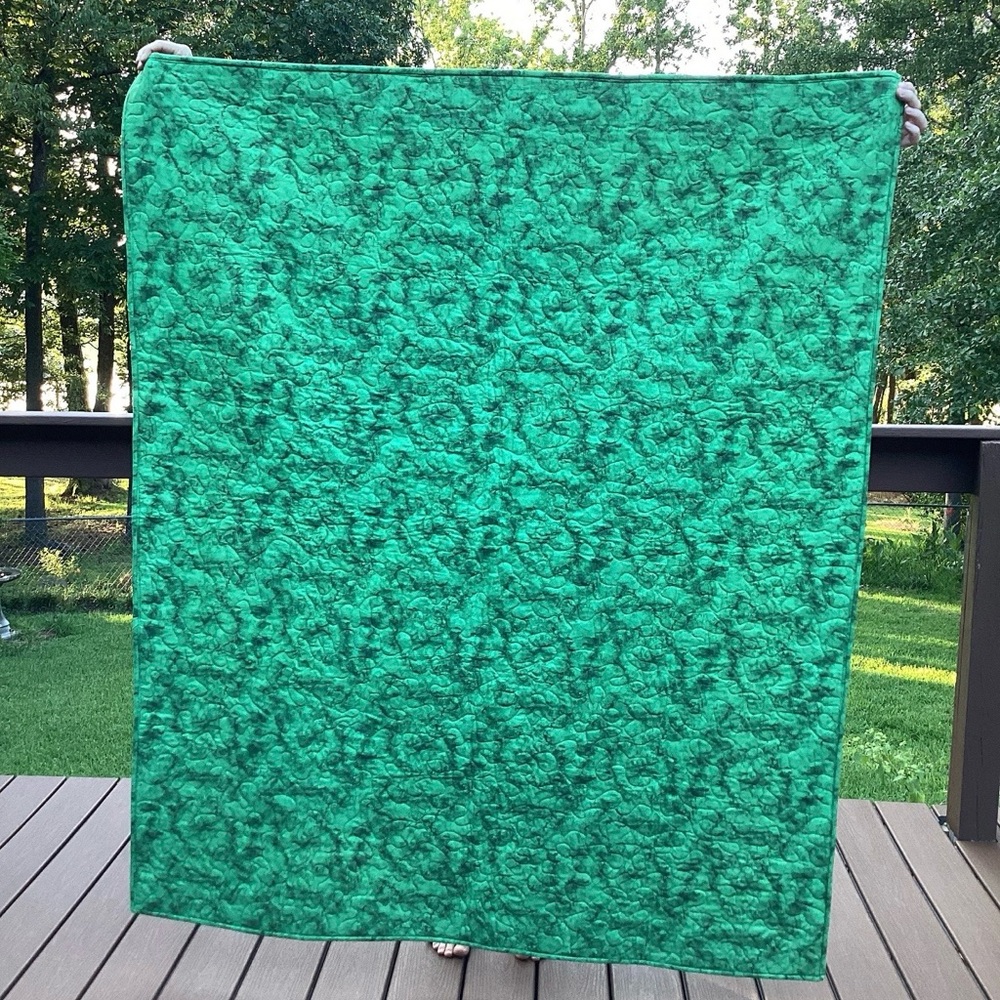 Blue & Lime Patchwork Quilt - Picture 5 of 5